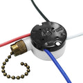 Ceiling Fan Switch Zing Ear ZE-208s E89885 3 Speed 4 Wire Pull Chain Switch with 4 Pre-Installed Wires Replacement Part for Hunter, Hampton Bay, Harbor Breeze Fans (Bronze Chain)