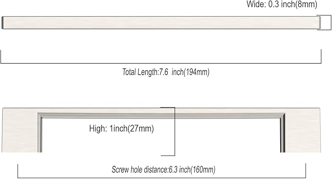 Asidrama 6 Pack 6.3 Inch(160mm) Brushed Satin Nickel Kitchen Cabinet Handles, Cabinet Pulls Kitchen Cabinet Hardware for Cupboard Drawer Pulls