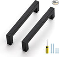 Ravinte 20 Pack Black Cabinet Pulls 5 Inch Square Kitchen Cabinet Handles Matte Black Kitchen Hardware for Drawer Pulls Drawer Handles Come with Screwdriver