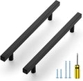 Ravinte Black Cabinet Handles 10 Pack 6-3/10 inch Matte Black Square Cabinet Pulls Kitchen Hardware 8-4/5 inch Overall Length Kitchen Drawer Pulls