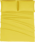 Mejoroom Full Size Sheet Sets - Hotel Luxury 1800 White Sheet - 16 Inch Deep Pocket Bed Sheets, Extra Soft, Breathable, Wrinkle, Fade & Stain Resistant - 4 Piece (Full, Yellow)
