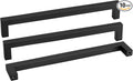 Goldenwarm 10 Pack Black Square Bar Cabinet Pull Drawer Handle Stainless Steel Modern Hardware for Kitchen and Bathroom Cabinets Cupboard,Center to Center 12-3/5in(320mm) Kitchen Door Handles