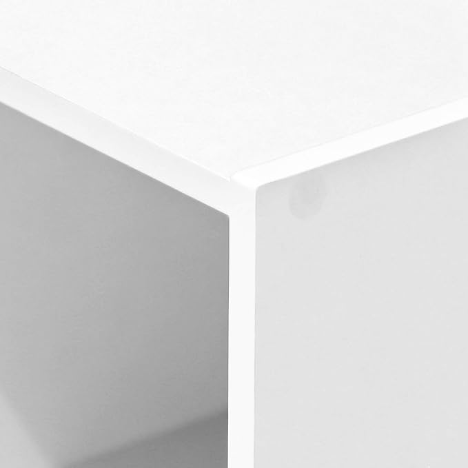 Furinno LUDER Book Shelf, 3-Cube Bookshelf, Bookcase, 9.3" x 12" x 31.5", for Living Room, Bedroom, Home Office, White