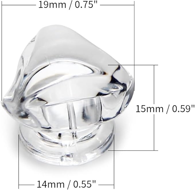 MroMax Tiny Pull Handle Triangle Acrylic Mini Knob 19mm Diameter Small Size Clear Shiny Knob Cute Decoration for Jewelry Box, Gift Case and Makeup Box 2Pcs