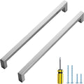 Ravinte 25 Pack Brushed Nickel Kitchen Cabinet Handles 10 Inch Cabinet Pulls Square Kitchen Hardware for Cabinet Drawer Pulls Drawer Handles Come with Screwdriver