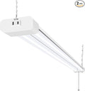 hykolity 5000K LED Shop Light Linkable, 4FT Daylight 42W LED Ceiling Lights for Garages, Workshops, Basements, Hanging or FlushMount, Included Power Cord and Pull Chain, 4400lm, ETL- 1 Pack