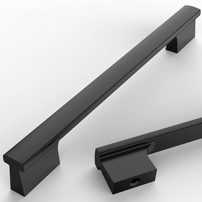 Asidrama 10 Pack 6.3 Inch(160mm) Matte Black Kitchen Cabinet Handles, Cabinet Pulls Kitchen Cabinet Hardware for Cupboard Drawer Pulls