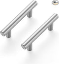 JOY DECOR 30 Pack 2-1/2 Inch Hole Centers Brushed Nickel Kitchen Cabinet Handles, 4 Inch Overall Length Stainless Steel Drawer Pulls for Cupboard, 64mm Hole Centers
