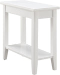 Leick Home Laurent End Table, Solid Wood, Bottom Display Shelf, Narrow, Easy-Assembly, for Living Room/Bedroom, White, 24.0 in. L x 12.0 in. W x 24.0 in. H, 10505-WT