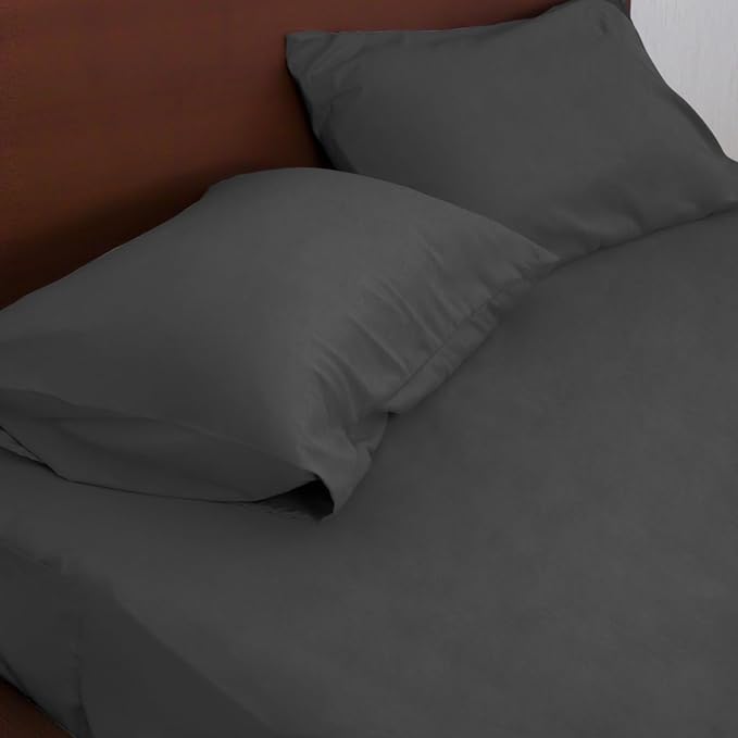 King Size Sheets Set for Air Mattress - Deep Pocket King Sheet Set - 3Pcs Side Storage Pocket Fitted Sheet & Pillowcases Easily Fits 16in to 24in Pillow Top Bed Mattress, Black