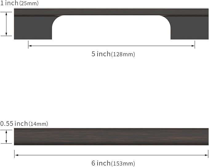 Asidrama 10 Pack 5 Inch(128mm) Oil Rubbed Bronze Kitchen Cabinet Handles, Cabinet Pulls Kitchen Cabinet Hardware for Cupboard Drawer Pulls