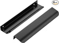 Ravinte Hardware 6 Pack Black Cabinet Handles, 7.8 Inch (200mm) Finger Edge Pulls, 6-1/4 Inch Hole Center, Finger Pulls for Cabinets