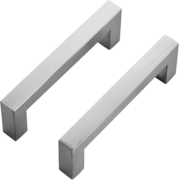 Ravinte 5 Pack Brushed Nickel Kitchen Cabinet Handles 3-3/4 Inch Cabinet Pulls Square Kitchen Hardware for Cabinet Drawer Pulls Drawer Handles Come with Screwdriver