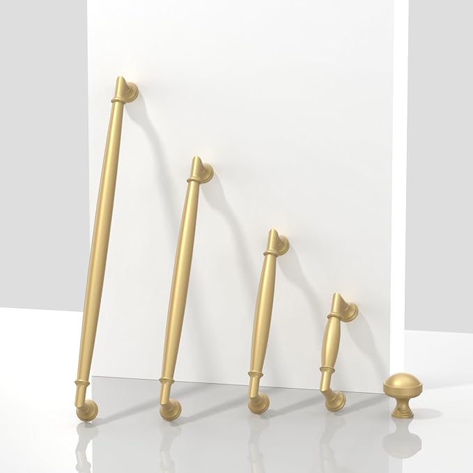 10 Pack Brushed Gold Cabinet Pulls 5 Inch(128mm) Kitchen Cabinet Handles Solid Zinc Alloy Cabinet Hardware Drawer Pulls