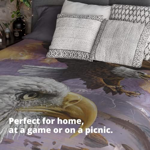Dawhud Direct Fleece Throw Blanket - 75x90-Inch Flying Eagle Plush Blanket for Kids and Adults - Soft and Cozy for Bed, Couch, or Travel - Thoughtful Gifts Animal Lovers
