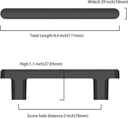 10 Pack 3 Inch(76mm) Kitchen Cabinet Handles Matte Black Cabinet Pulls Kitchen Cabinet Hardware Drawer Pulls for Cupboard Wardrobe