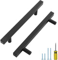 Ravinte Black Cabinet Handles 25 Pack 5 inch Matte Black Square Cabinet Pulls Kitchen Hardware Modern Pulls 7-3/8 inch Overall Length Kitchen Drawer Handles
