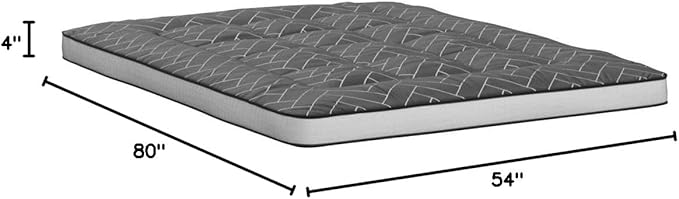 MAXYOYO Black Geometric Pattern Futon Mattress, Japanese Floor Mattress Quilted Bed Mattress Topper, Extra Thick Folding Sleeping Pad Breathable Floor Lounger Guest Bed for Camping Couch, Full