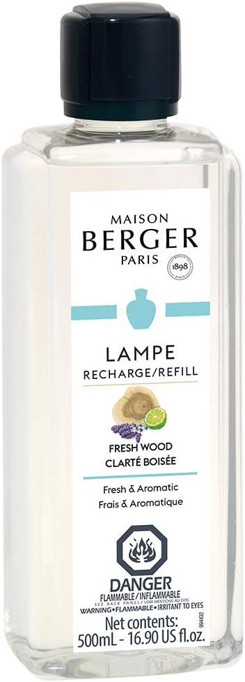 MAISON BERGER - Fresh Wood - Lampe Berger Fragrance Refill for Home Fragrance Oil Diffuser - 16.9 Fluid Ounces - 500 milliliters