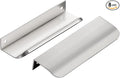 Ravinte Hardware 8 Pack Silver Cabinet Handles, 5 Inch (128mm) Finger Edge Pulls, 4 Inch Hole Center, Finger Pulls for Cabinets