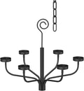 smtyle Holloween Tea LED Light Black Chandelier Tealight Candle Holders for Outdoor Gazebo Set of 6 Tealight Candles Metal Wall Sconce for Hanging Wedding Decoration
