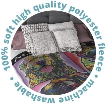 Dawhud Direct Colorful Dogs Fleece Blanket for Bed, 50 x 60 inches Dean Russo Dog Squad Fleece Throw Blanket for Women, Men and Kids - Super Soft Plush Dogs Blanket Throw