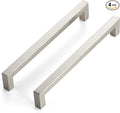 JOY DECOR 4 Pack Cabinet Handles, Brushed Nickel Cabinet Pulls, 7-1/2 Inch Kitchen Closet Handles Square Drawer Pulls Stainless Steel Drawer Hardware, 192mm Hole Centers