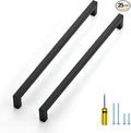 Ravinte 25 Pack Square Cabinet Pulls 11-1/3 Inch Black Kitchen Cabinet Handles Matte Black Kitchen Hardware for Cabinet Black Drawer Pulls Drawer Handles Come with Screwdriver