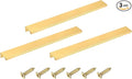 uxcell Cabinet Finger Edge Pull, 3pcs 250mm / 9.84" Aluminum Alloy Back Mount Hidden Cabinet Pulls Concealed Handle for Home Kitchen Drawer Cabinet, Gold