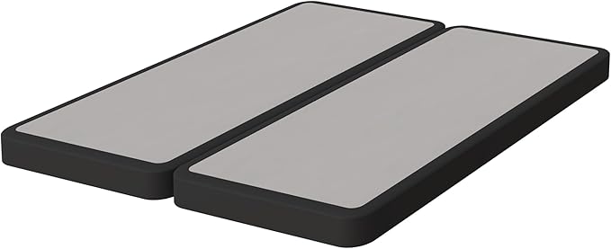 Nutan Inch Sturdy Box Spring for Mattress Support-Durable and Fully Assembled, Natural Wood Full, Gray, 4" Foundation