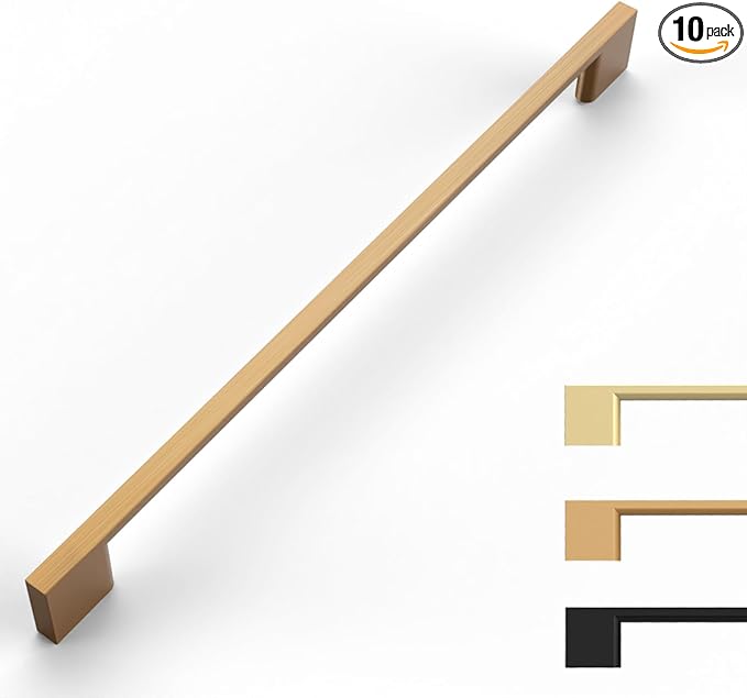 10 Pack Champagne Bronze Cabinet Pulls - 10 Inch Handles for Cabinets, Dressers, and Doors - Kitchen and Other Cabinet Hardware