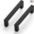 JOY DECOR 30 Pack Cabinet Handles, Black Cabinet Pulls, 3-3/4 Inch Kitchen Closet Handles Square Drawer Pulls Stainless Steel Drawer Hardware, 96mm Hole Centers