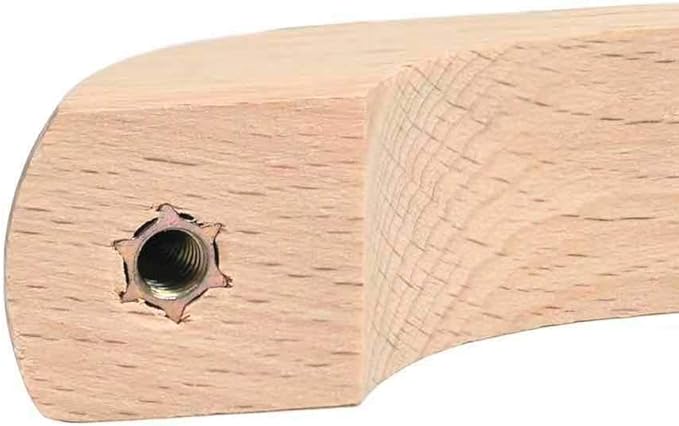 Mysummer 5PCS Wooden Handles for Cabinet Solid Handle Unfinished for Chest of Drawers Hole Distance 3.78 inch for Furniture Wardrobe Cupboard Closet Drawer Handle Pull