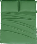 Mejoroom California King Size Sheet Set - Soft Microfiber Bed Sheets,Deep Pocket Fitted Sheet, Breathable, Wrinkle & Fade Resistant - 4 Piece (California King, Calla Green)