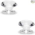 MroMax 2Pcs Tiny Pull Handle Diamond Acrylic Mini Knob 19mm Diameter Clear Shiny Cute Decoration for Jewelry Box, Gift Case and Makeup Box