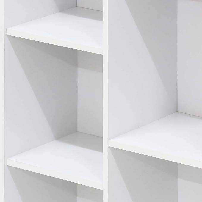 Furinno LUDER Book Shelf, 11-Cube Bookshelf, Reversible Bookcase, 9.4" x 29.1" x 41.7", for Living Room, Bedroom, Home Office, White