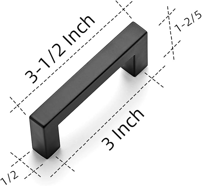 Ravinte 32 Pack 3 Inch Square Cabinet Handles Matte Black Cabinet Pulls Drawer Pulls Kitchen Hardware