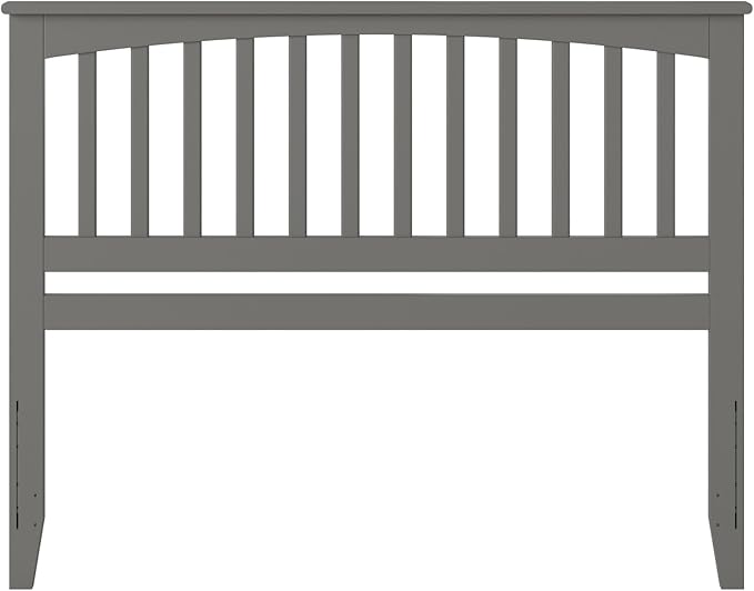 AFI, Mission Queen Solid Wood Headboard with Attachable Charger, Grey