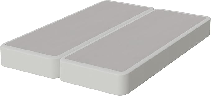 Nutan Inch Sturdy Box Spring for Mattress Support-Durable and Fully Assembled, Natural Wood Queen, White, 8" Foundation
