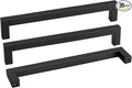 goldenwarm 35 Pack 10 Inch Black Cabinet Handles Matte Black Drawer Pulls Stainless Steel Cabinets Hardware Square Bar Modern for Kitchen Bathroom Cupboard