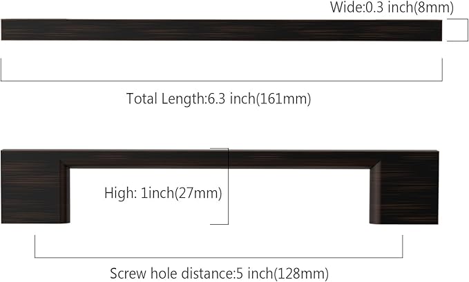 Asidrama 10 Pack 5 Inch(128mm) Oil Rubbed Bronze Kitchen Cabinet Handles, Cabinet Pulls Kitchen Cabinet Hardware for Cupboard Drawer Handles Pulls