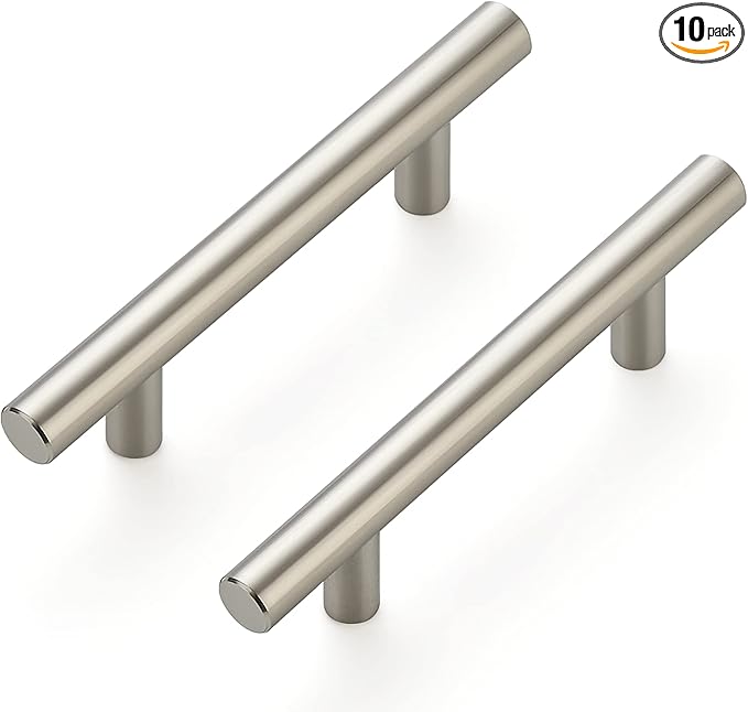 Ravinte 10 Pack 5'' Cabinet Pulls Brushed Nickel Stainless Steel Kitchen Drawer Pulls Cabinet Handles 3" Hole Center