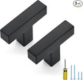 Ravinte 3 Pack Black Cabinet Pulls Single Hole Square Kitchen Cabinet Handles Matte Black Kitchen Hardware for Drawer Pulls Drawer Handles Come with Screwdriver