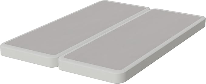 Nutan Inch Sturdy Box Spring for Mattress Support-Durable and Fully Assembled, Natural Wood Full, White, 4" Foundation