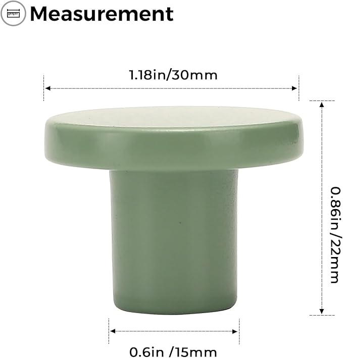Ravinte 5 Pack Cabinet Knobs Light Green Kitchen Cabinet Knobs Round Dresser Drawer Pulls Closet Door Pulls 1-1/5 Inch