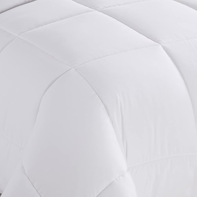Sweet Home Collection 5 Piece Comforter Set Bag Solid Color All Season Soft Down Alternative Blanket & Luxurious Microfiber Bed Sheets, White, Twin