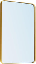VocalStar Gold Bathroom Mirror for Wall, 22 x 30 Inch Metal Framed Rounded Rectangle Vanity Mirror Modern Farmhouse, 1/4-inch Shatterproof Glass | Ultra-Flush Hanging