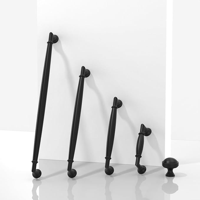 10 Pack Matte Black Cabinet Pulls 3 Inch(76mm) Kitchen Cabinet Handles Solid Zinc Alloy Cabinet Hardware Drawer Pulls