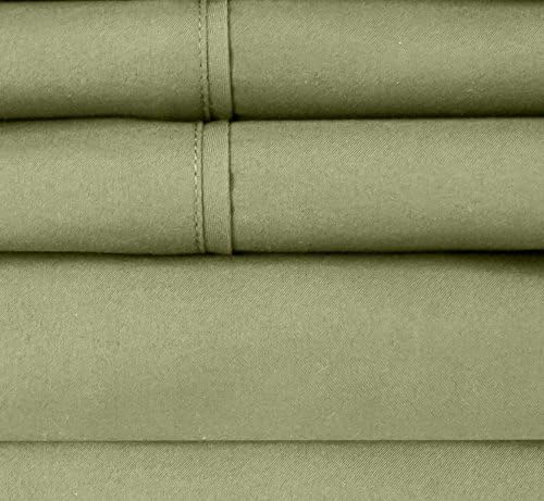Full Size Bed Sheets - 6 Piece 1500 Supreme Collection Fine Brushed Microfiber Deep Pocket Full Sheet Set Bedding - 2 Extra Pillow Cases, Great Value, Full, Sage