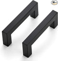 JOY DECOR 30 Pack Cabinet Handles, Black Cabinet Pulls, 3 Inch Kitchen Closet Handles Square Drawer Pulls Stainless Steel Drawer Hardware, 76mm Hole Centers